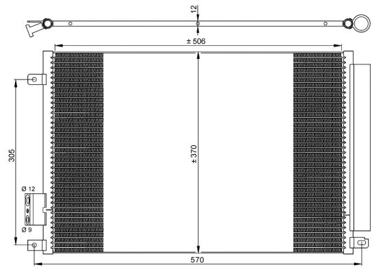 РАДИАТОР КЛИМАТИК 0.9 – 1.2 – 1.4 (8/16V) – 1.3JTD (510×370)