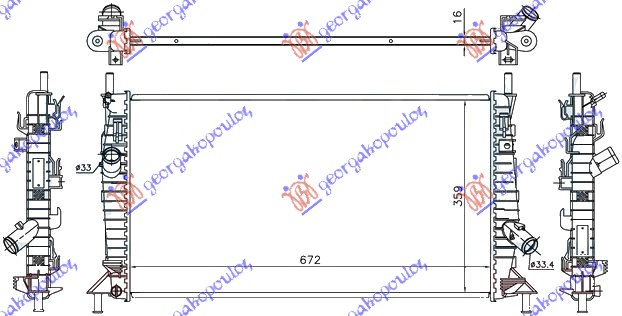 РАДИАТОР ВСИЧКИ МОДЕЛИ БЕНЗИН Μ/Α +/-AC (67*37,2)