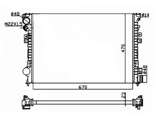 РАДИАТОР 1,6-1,8-2,0 БЕНЗИН A/C (67x47x23)