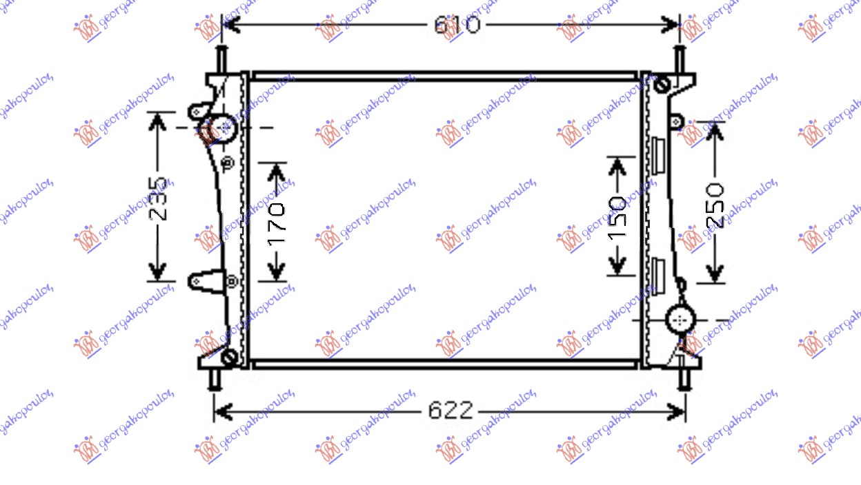 РАДИАТОР 1.9 JTD + A/C (53×39.8×2.6)