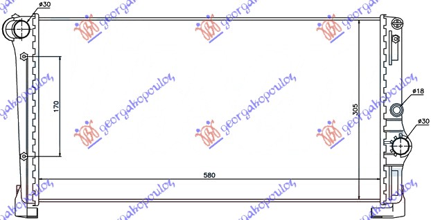 РАДИАТОР 1.3JTD (58x31x3,8)
