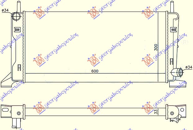 РАДИАТОР 1,4-1,6XR3(60,3×29,8)