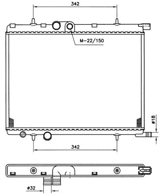 РАДИАТОР 1.8-2.0i 16V -2.0HDi +/-AC (38*56*2.7)