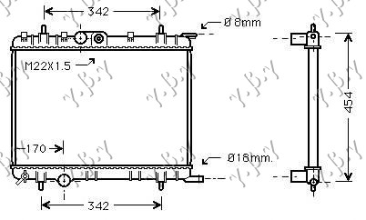РАДИАТОР 1.6CC +/-A/C (38*55) (=019306300)