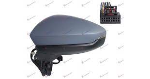 ОГЛЕДАЛО ЕЛЕКТРИЧЕСКО С НАГРЕВАТЕЛ,ПРИБИРАНЕ И МИГАЧ (LED) ГРУНДИРАНО (10pin) (ВИСОКО КАЧЕСТВО) (АСФЕРИЧНО СТЪКЛО) ЛЯВО