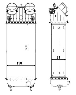 РАДИАТОР ИНТЕРКУЛЕР 1.4-1.6 HDI (300x155x75) Φ56