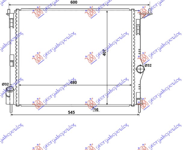 РАДИАТОР БЕНЗИН – A/C (47.7×40.6)