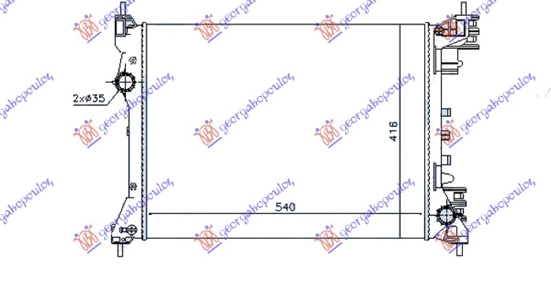 РАДИАТОР 1,4i16V +/- A/C (54×41,5×1,6)