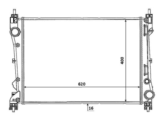 РАДИАТОР 1,4i-16V 1.3JTD (62×39,5×1,6)