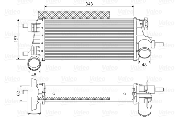 РАДИАТОР ИНТЕРКУЛЕР 1.0 EcoBoost (343x157x62)